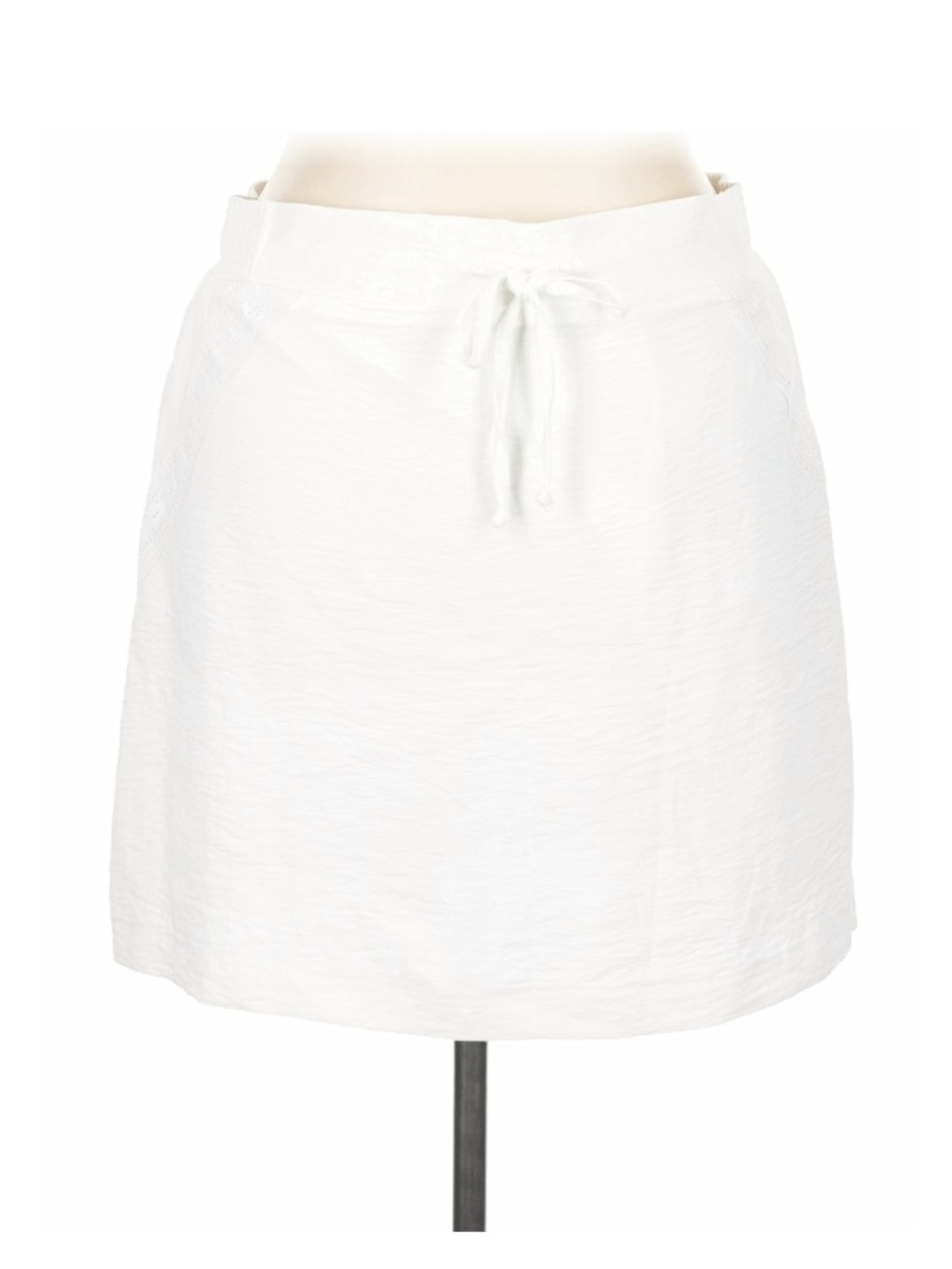 White Drawstring Mini Skirt - Casual Women's Skirt